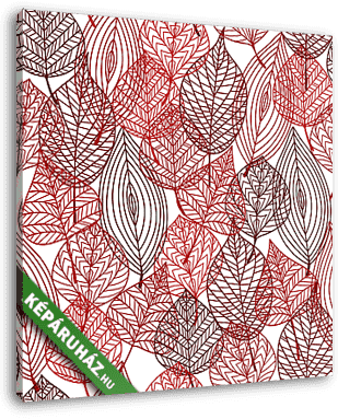 Seamless pattern of red autumnal leaves - vászonkép 3D látványterv