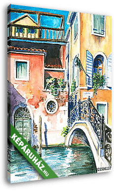 Venice watercolor painted. - vászonkép 3D látványterv