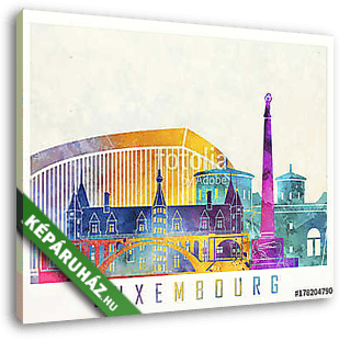 Luxembourg landmarks watercolor poster - vászonkép 3D látványterv