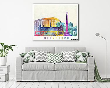 Luxembourg landmarks watercolor poster (vászonkép) - vászonkép, falikép otthonra és irodába