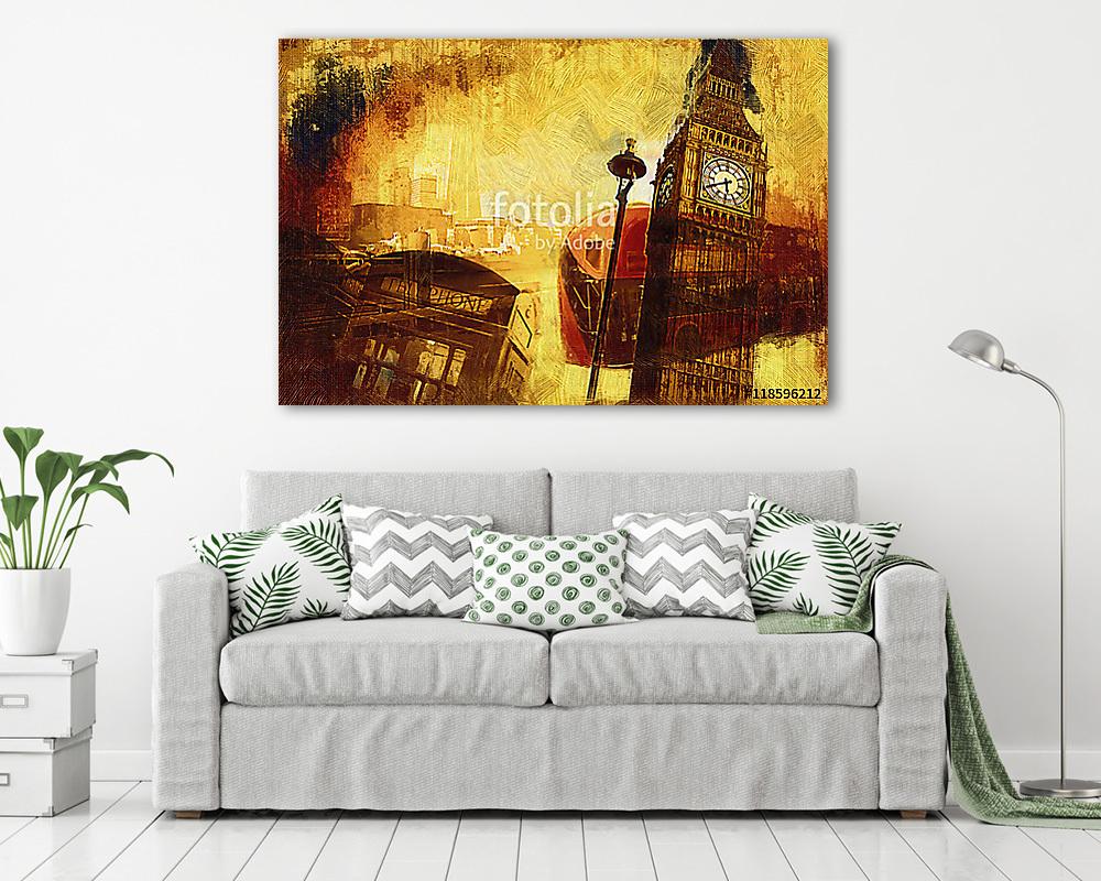 London oil art illustration - vászonkép, falikép vásárlás London oil art illustration (vászonkép) - vászonkép, falikép otthonra és irodába