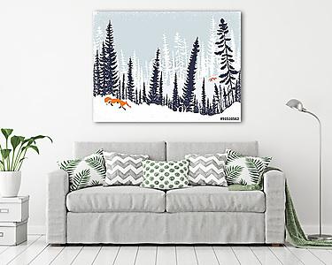 Téli táj fákkal (vászonkép) - vászonkép, falikép otthonra és irodába