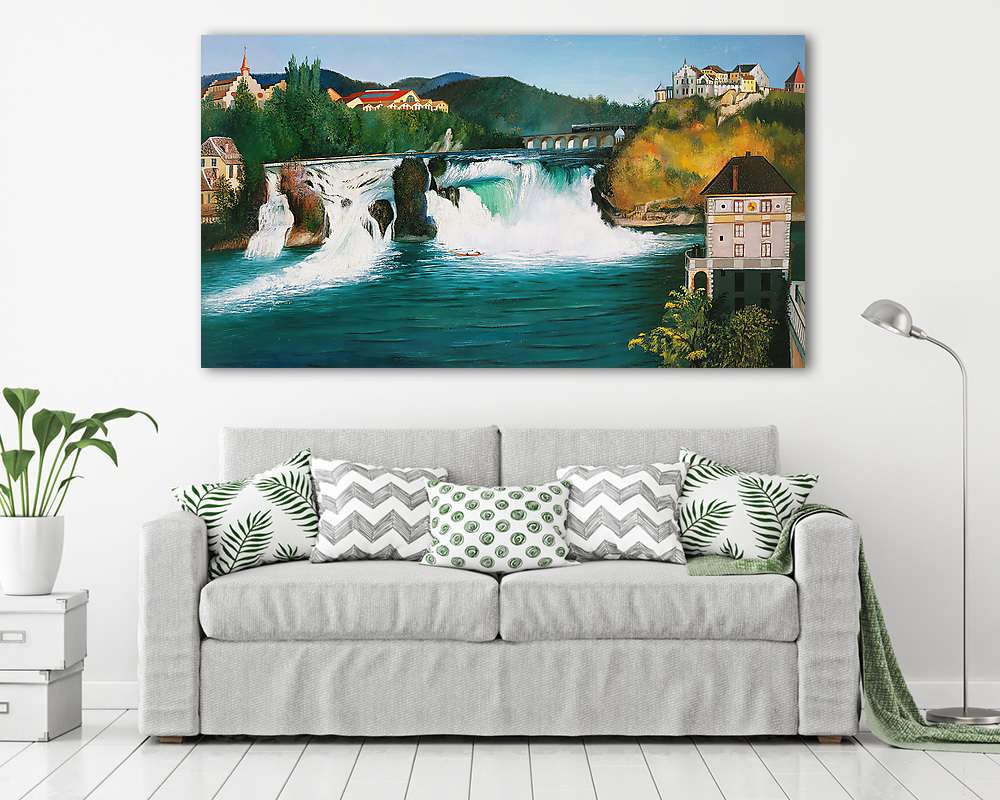 Vízesés Schaffhausenben (fotótapéta) - vászonkép, falikép otthonra és irodába
