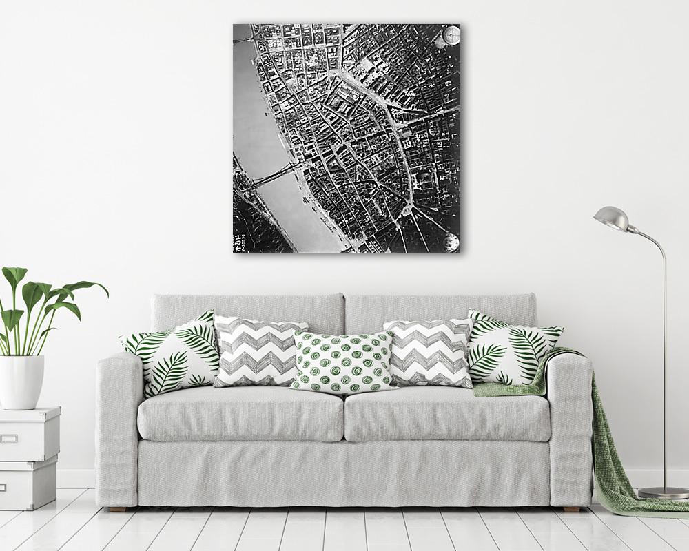 Budapest, légifotó, a Belváros és környéke (1944) - vászonkép, falikép vásárlás Budapest, légifotó, a Belváros és környéke (1944) (poszter) - vászonkép, falikép otthonra és irodába