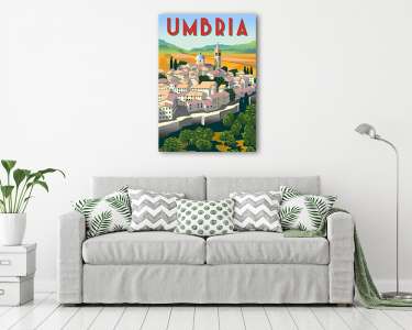 Utazás poszter - Umbria, Olaszország (vászonkép) - vászonkép, falikép otthonra és irodába