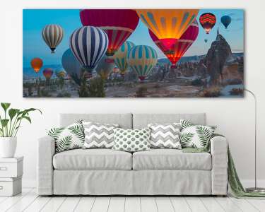 Hőlégballonok, Cappadocia - panoráma (vászonkép) - vászonkép, falikép otthonra és irodába