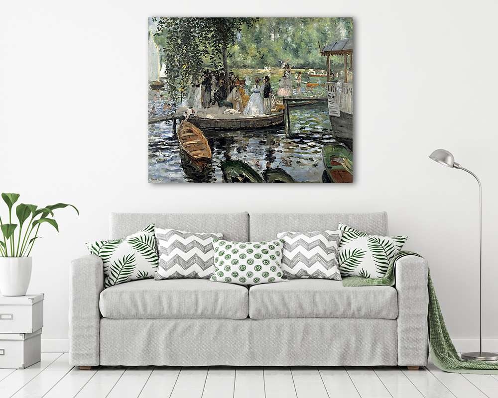 La Grenouillère (1869, korrigált szinverzió) (vászonkép) - vászonkép, falikép otthonra és irodába
