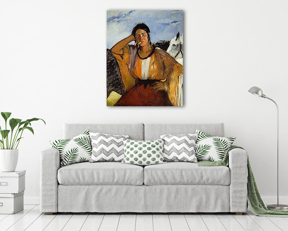 Dohányzó cigányasszony (1862) - vászonkép, falikép vásárlás Dohányzó cigányasszony (1862) (keretezett kép) - vászonkép, falikép otthonra és irodába