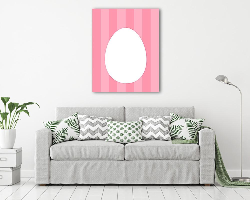 DIY - Tojás, rózsaszín csíkos háttérrel - vászonkép, falikép vásárlás DIY - Tojás, rózsaszín csíkos háttérrel (vászonkép) - vászonkép, falikép otthonra és irodába