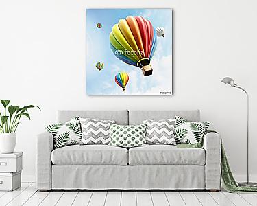 Hőlégballonok alulnézetből (vászonkép) - vászonkép, falikép otthonra és irodába