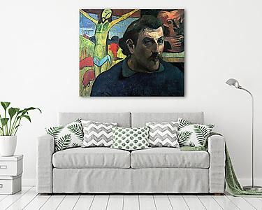 Gauguin önarcképe, sárga Krisztussal (vászonkép) - vászonkép, falikép otthonra és irodába
