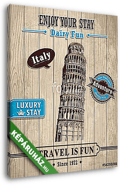 A Pisa olaszországi  tornya  - vászonkép 3D látványterv