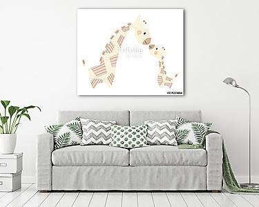 Zsiráfmama és zsiráfbébi (vászonkép) - vászonkép, falikép otthonra és irodába