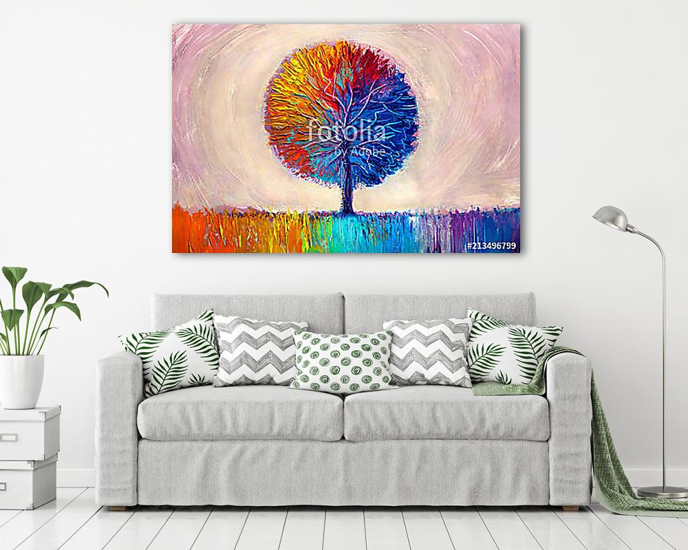 Színes lombkorona színes réten (olajfestmény reprodukció) - vászonkép, falikép vásárlás Színes lombkorona színes réten (olajfestmény reprodukció) (bögre) - vászonkép, falikép otthonra és irodába