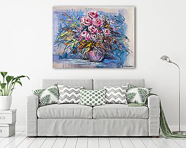 Absztrakt művészi rózsák (olajfestmény reprodukció) (vászonkép) - vászonkép, falikép otthonra és irodába