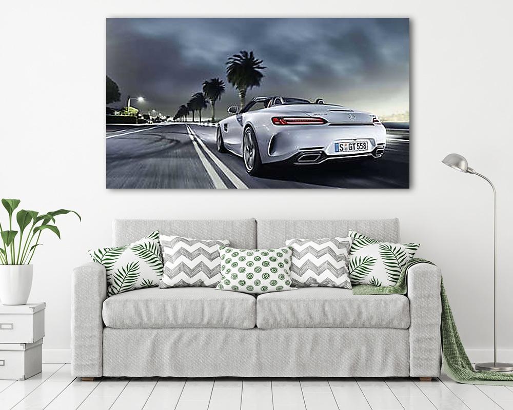 Mercedes AMG Gt Back Road (keretezett kép) - vászonkép, falikép otthonra és irodába