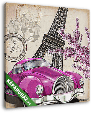 Paris vintage poster. - vászonkép 3D látványterv