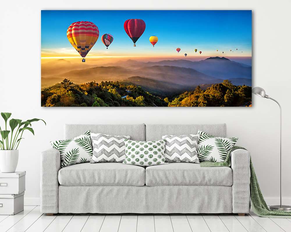 Színes hőlégballonok Thaiföld felett (fotótapéta) - vászonkép, falikép otthonra és irodába
