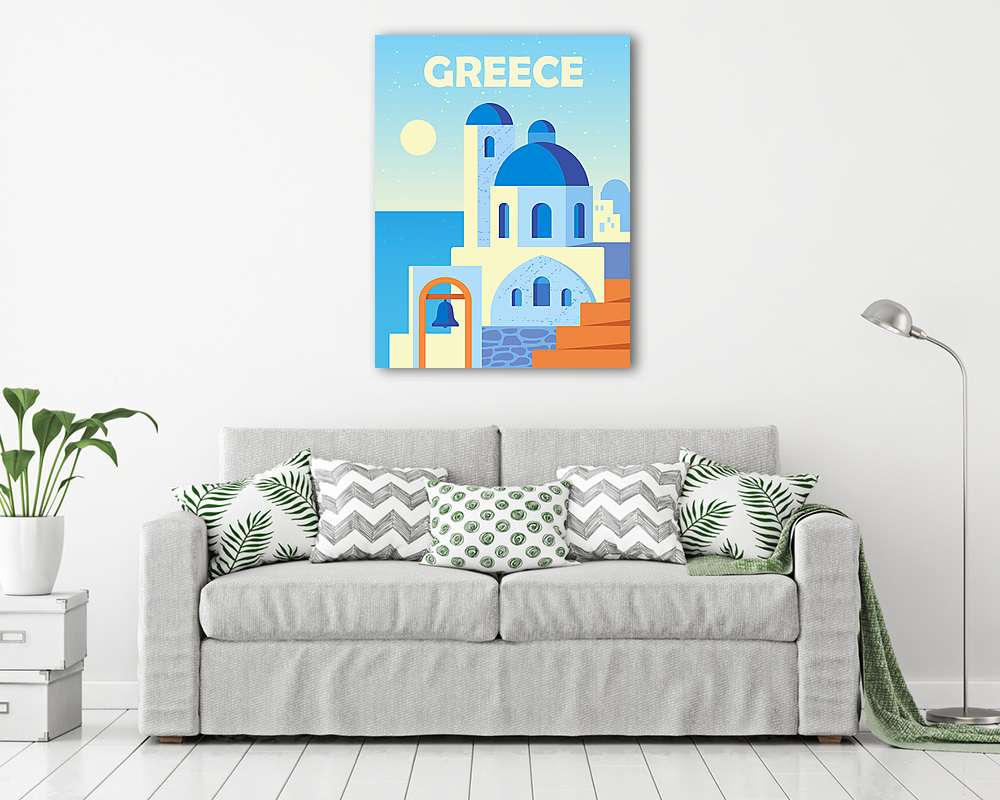 Görög poszter széria - 2 - Santorini szigete (bögre) - vászonkép, falikép otthonra és irodába