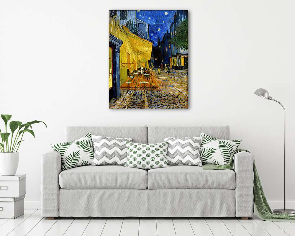 Kávéház terasza éjjel (poszter) - vászonkép, falikép otthonra és irodába