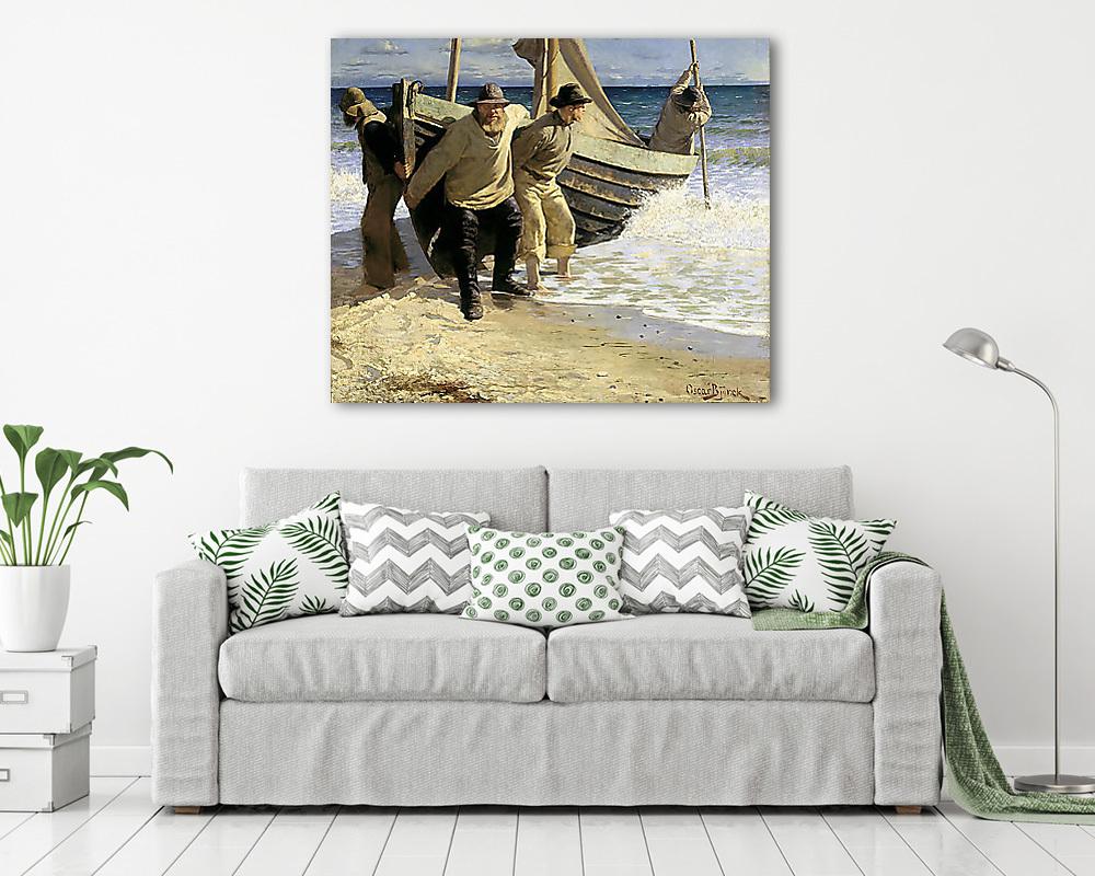 Csónak vízre bocsátása (1884) - vászonkép, falikép vásárlás Csónak vízre bocsátása (1884) (vászonkép) - vászonkép, falikép otthonra és irodába