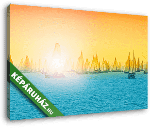 Kékszalag vitorlásverseny a Balatonon - vászonkép 3D látványterv