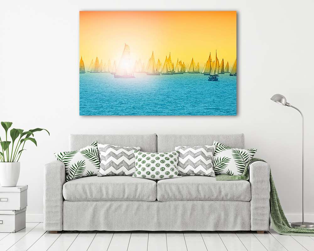 Kékszalag vitorlásverseny a Balatonon (poszter) - vászonkép, falikép otthonra és irodába