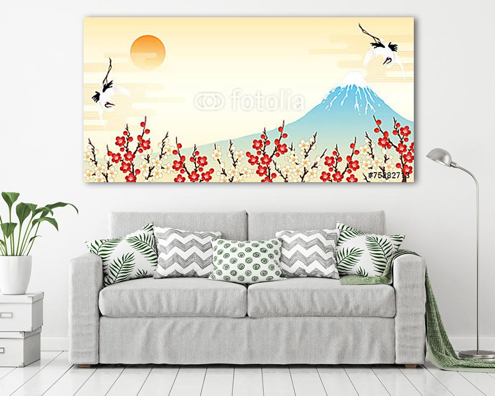 Fuji tavasszal (poszter) - vászonkép, falikép otthonra és irodába