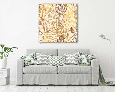 Yellow and brown leaves seamless pattern (vászonkép) - vászonkép, falikép otthonra és irodába