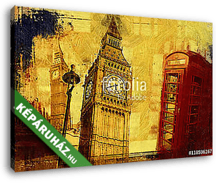 London oil art illustration - vászonkép 3D látványterv