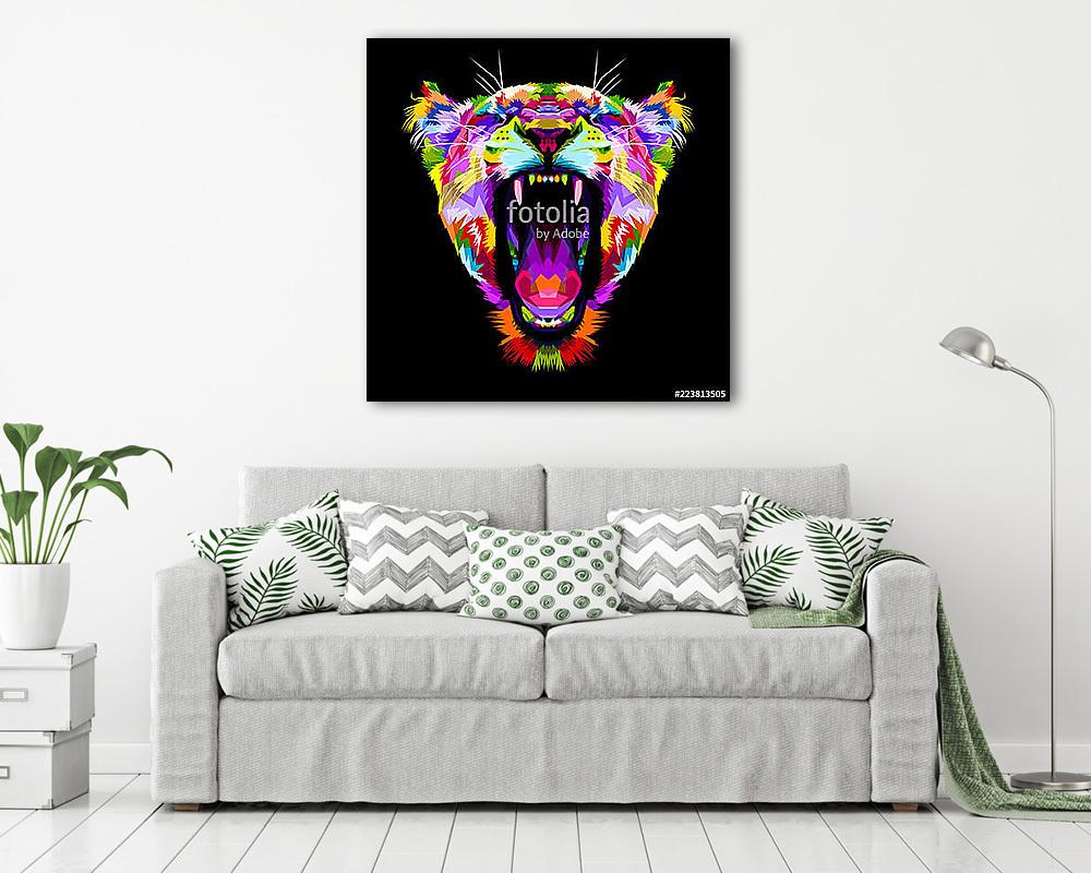 Oroszlánfej  (fotótapéta) - vászonkép, falikép otthonra és irodába