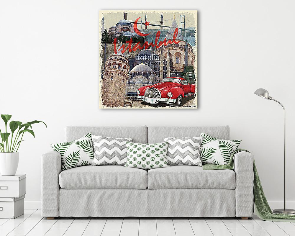 Istanbul vintage poster. - vászonkép, falikép vásárlás Istanbul vintage poster. (keretezett kép) - vászonkép, falikép otthonra és irodába