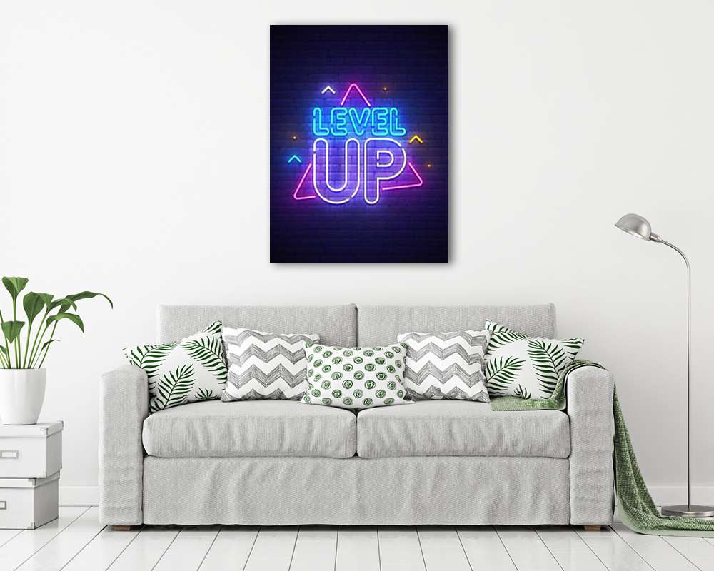 Level up (neon series) (bögre) - vászonkép, falikép otthonra és irodába
