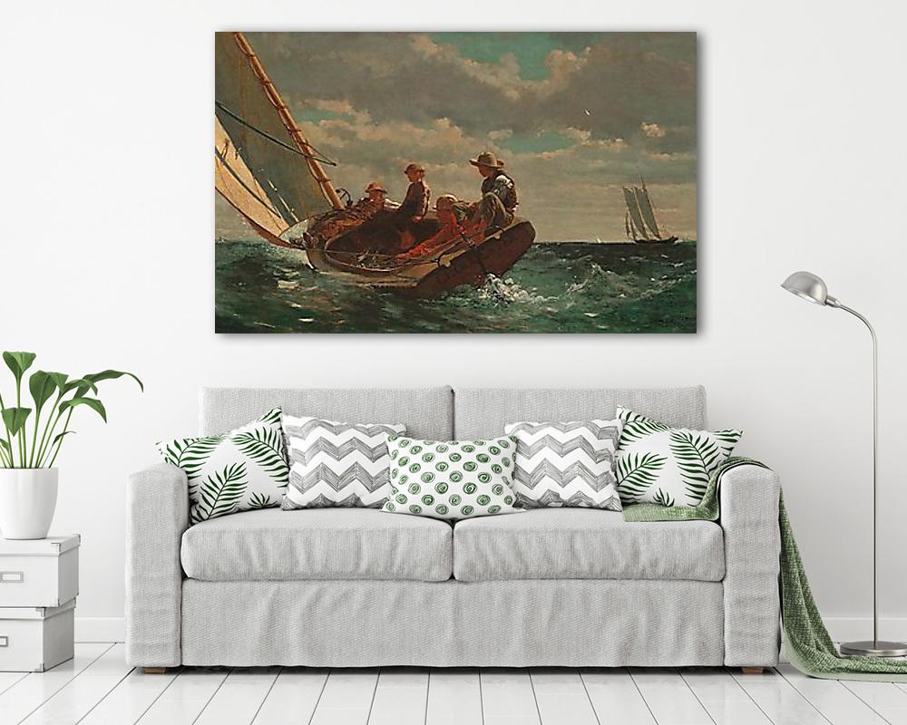 Vitorlázó gyerekek (keretezett kép) - vászonkép, falikép otthonra és irodába