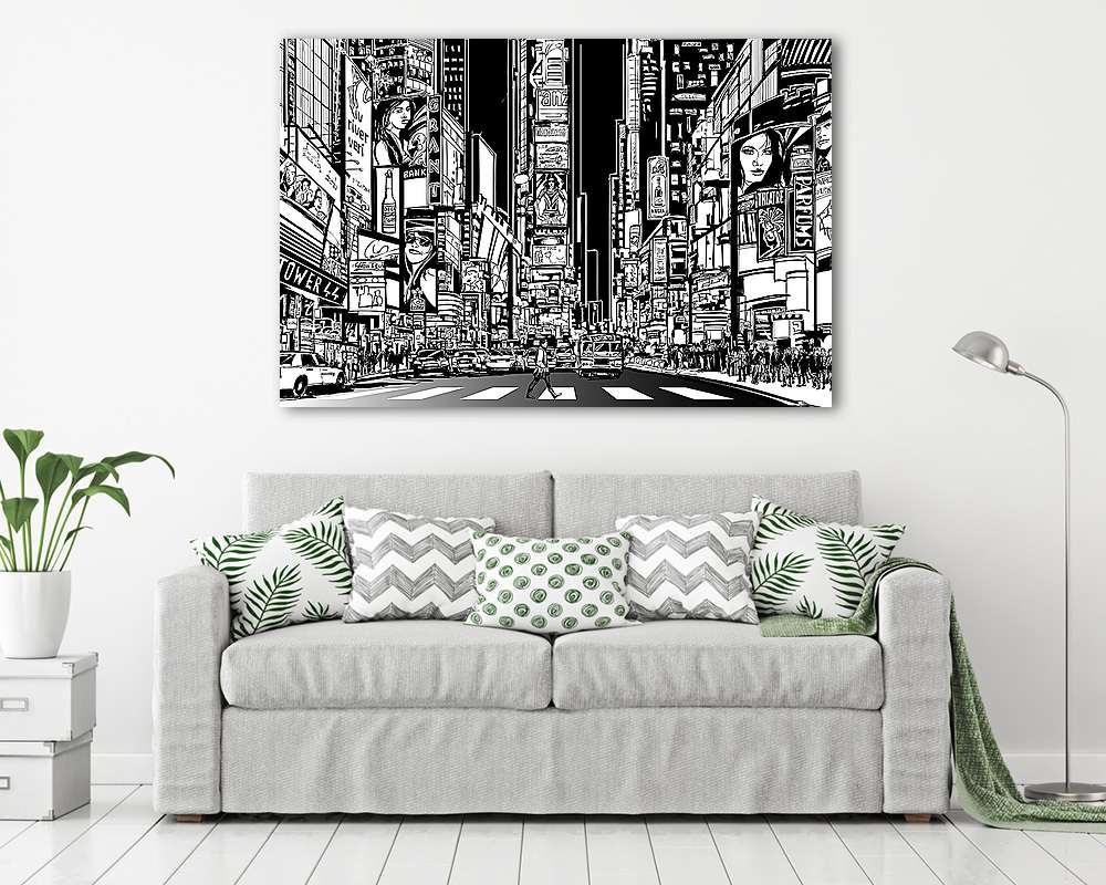 New York-i város éjjel - vászonkép, falikép vásárlás New York-i város éjjel (vászonkép) - vászonkép, falikép otthonra és irodába