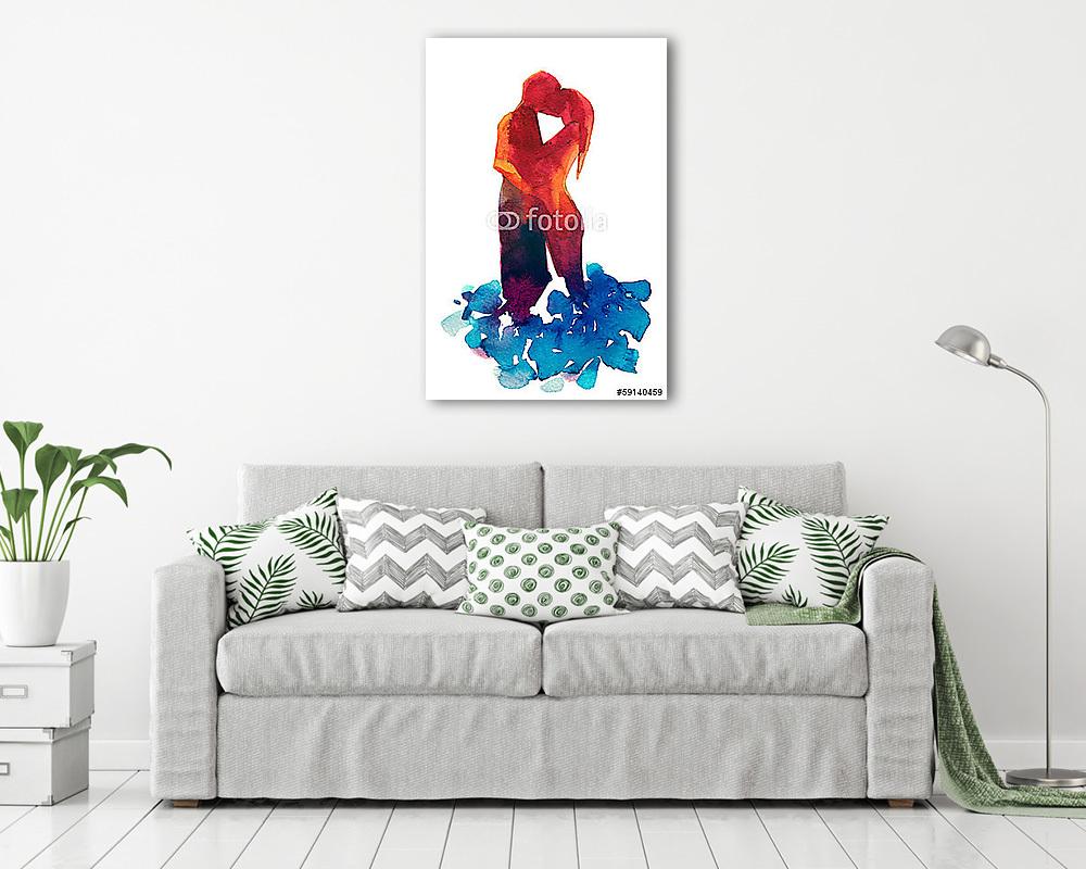 szerető pár sziluettje - vászonkép, falikép vásárlás szerető pár sziluettje (vászonkép) - vászonkép, falikép otthonra és irodába