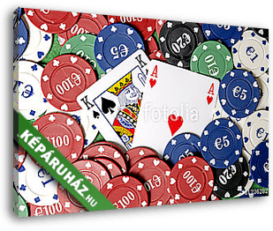 a szerencsejáték zsetonja és királya - vászonkép 3D látványterv