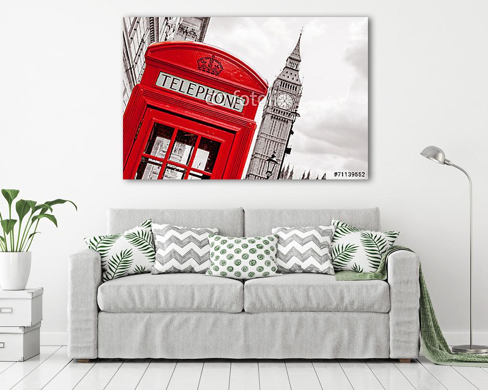 Telefonos fülke. London, Egyesült Királyság - vászonkép, falikép vásárlás Telefonos fülke. London, Egyesült Királyság (vászonkép) - vászonkép, falikép otthonra és irodába