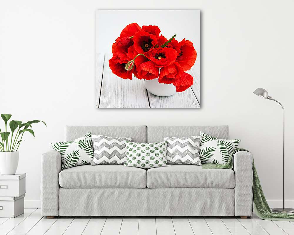 Vörös mákok vázában - vászonkép, falikép vásárlás Vörös mákok vázában (poszter) - vászonkép, falikép otthonra és irodába