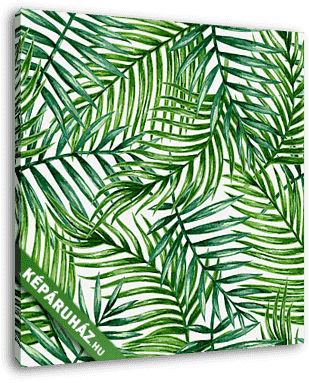Trópusi levelek tapétaminta - vászonkép 3D látványterv