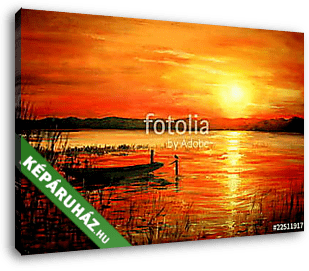 Sunset acrylic painted. - vászonkép 3D látványterv