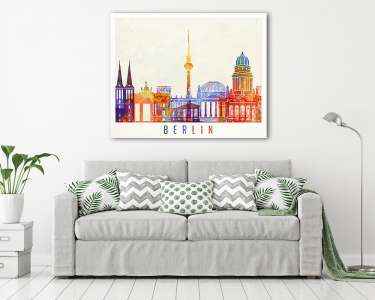 Berlin landmarks watercolor poster (vászonkép) - vászonkép, falikép otthonra és irodába