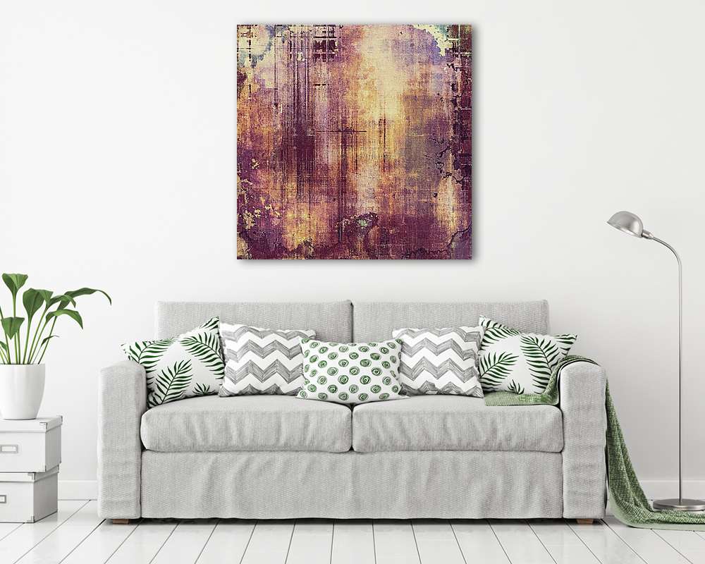 Grunge old texture as abstract background. With different color patterns: yellow (beige); brown; purple (violet); pink (többrészes kép) - vászonkép, falikép otthonra és irodába