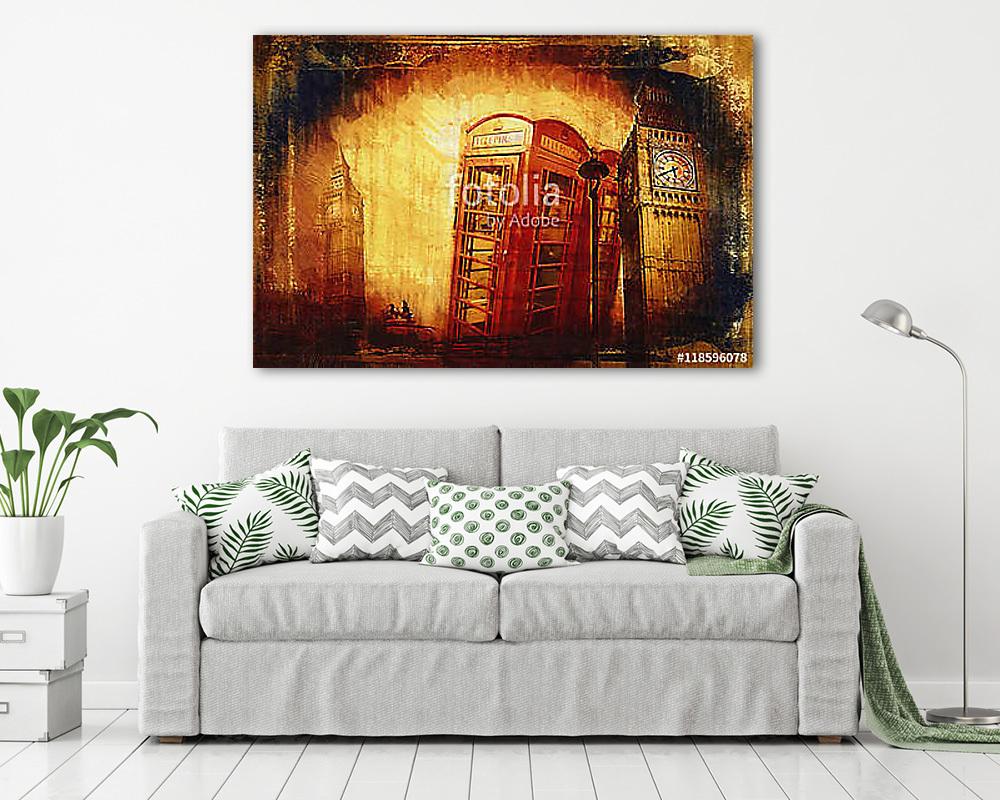 London oil art illustration (fotótapéta) - vászonkép, falikép otthonra és irodába