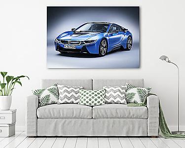 BMW i8 Blue Photo LF (vászonkép) - vászonkép, falikép otthonra és irodába