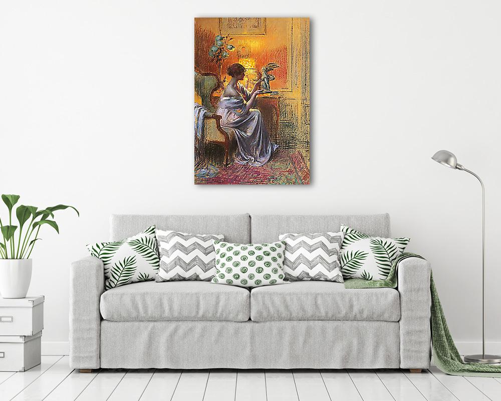 Nő, kezében Szárnyas Niké-t tartva (vászonkép) - vászonkép, falikép otthonra és irodába