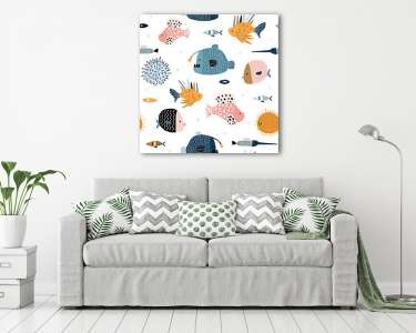 Bámulatos halak tapétaminta (vászonkép) - vászonkép, falikép otthonra és irodába