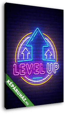 Level up 2 (neon series) - vászonkép 3D látványterv