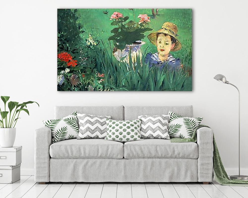 Fiú virágok között (Jacques Hoschedé) (többrészes kép) - vászonkép, falikép otthonra és irodába