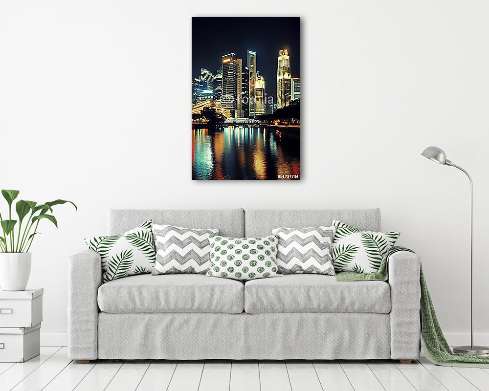 Szingapúr sziluettje (vászonkép) - vászonkép, falikép otthonra és irodába